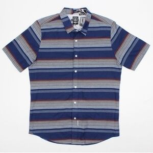 Volcom Men's Slim Fit Striped Button Up Shirt Size Medium